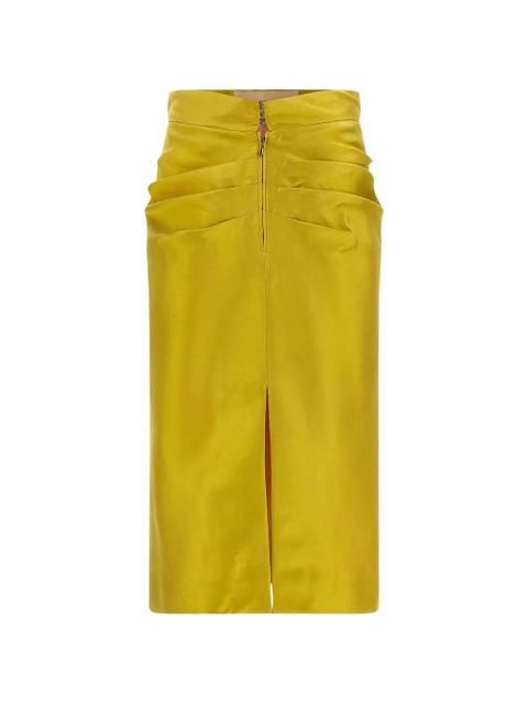 Valentino Garavani Shantung slit midi skirt - Yellow - zdjęcie produktu nr 2