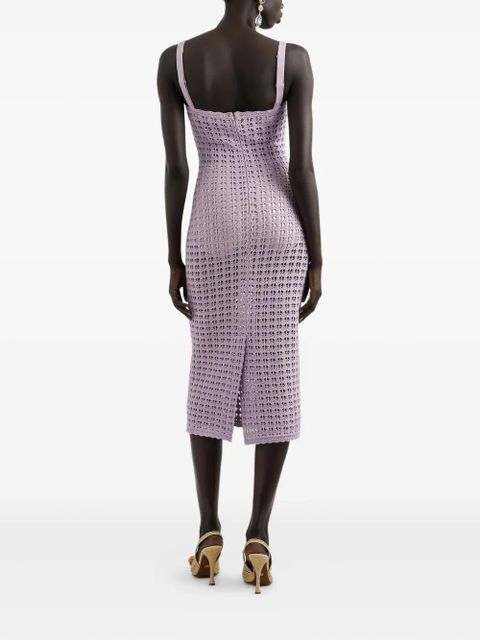 Dolce & Gabbana open-knit midi dress - Purple