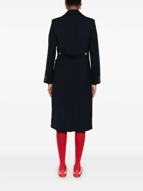 SANDRO patch-pockets double-breasted coat - Blue