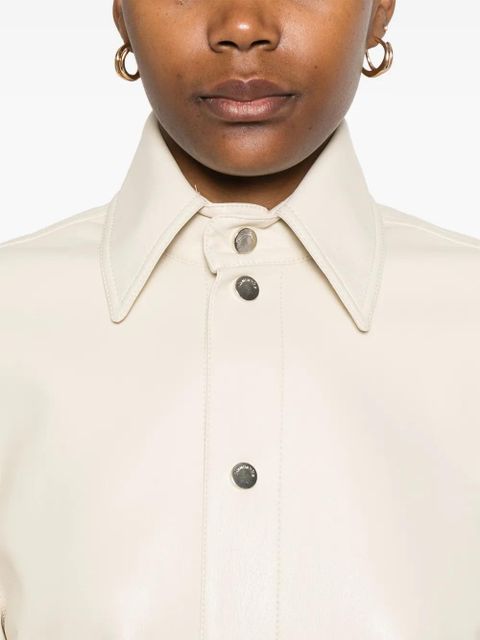 Nanushka faux-leather shirt jacket - Neutrals