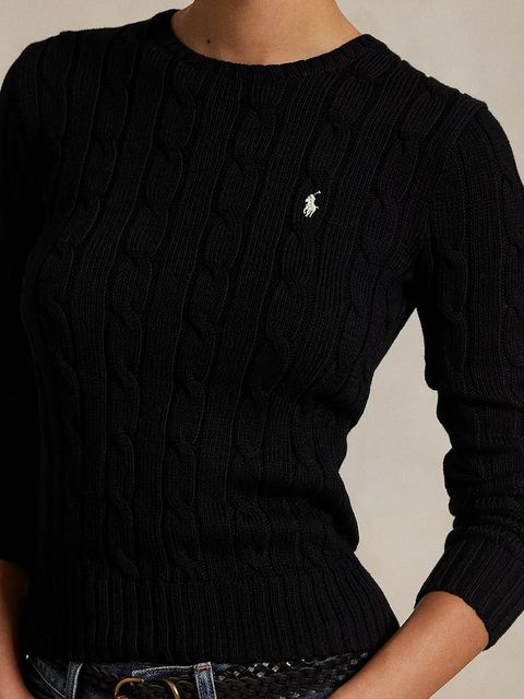 Polo Ralph Lauren sweter bawełniany kolor czarny 211891640