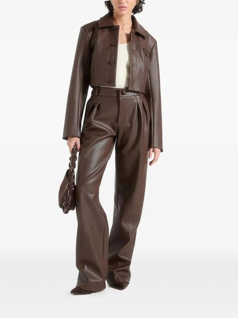 Manière De Voir Ania pebbled jacket - Brown