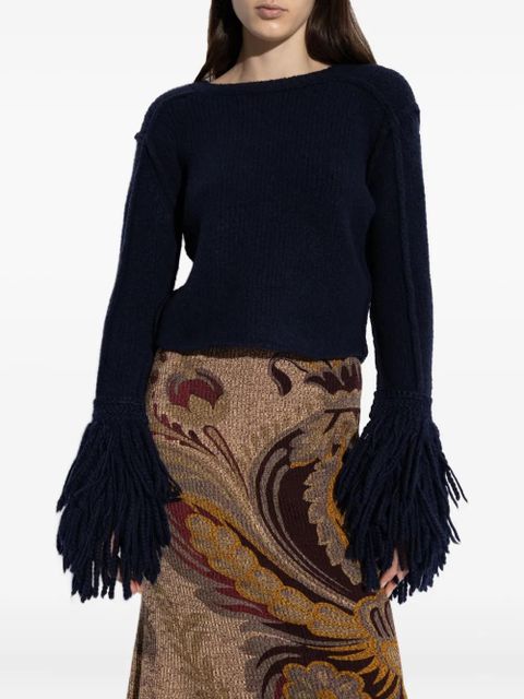 ETRO fringe-detailing top - Blue