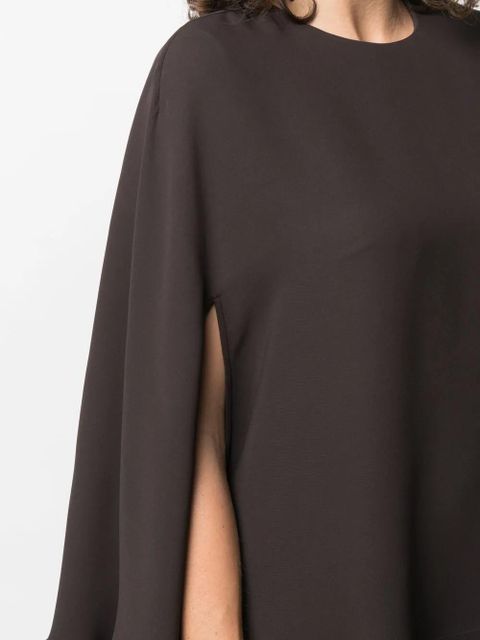 Valentino Garavani silk cape dress - Brown