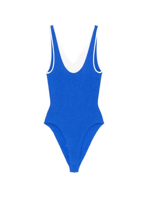 Hunza G textured trim swimsuit - Blue - zdjęcie produktu nr 1