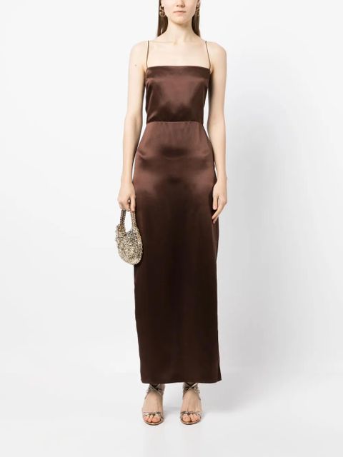 Reformation Frankie sleeveless silk dress - Brown