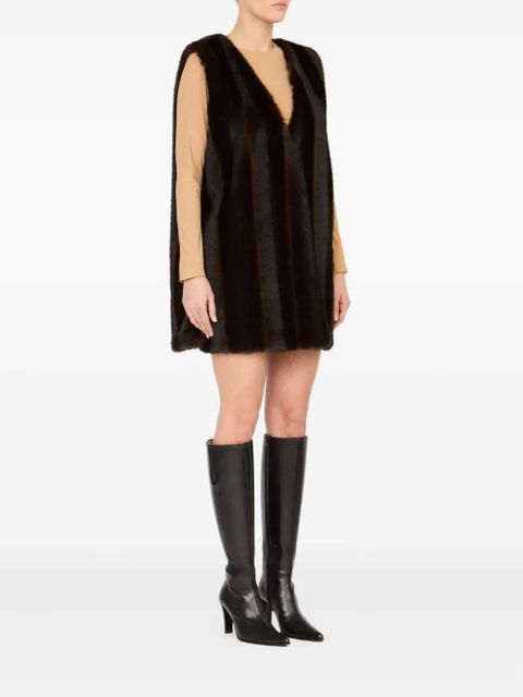 MM6 Maison Margiela faux-fur mini dress - Black