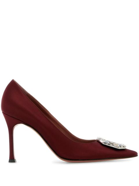 Amina Muaddi 90mm Camelia pumps - Red - zdjęcie produktu nr 1