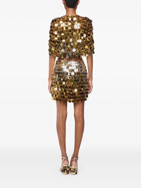 Rabanne chainmail-embellished cropped top - Gold