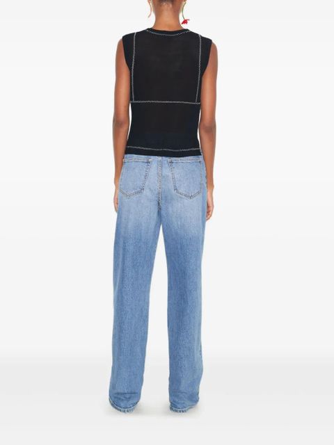 Tory Burch mesh-panel sleeveless top - Black