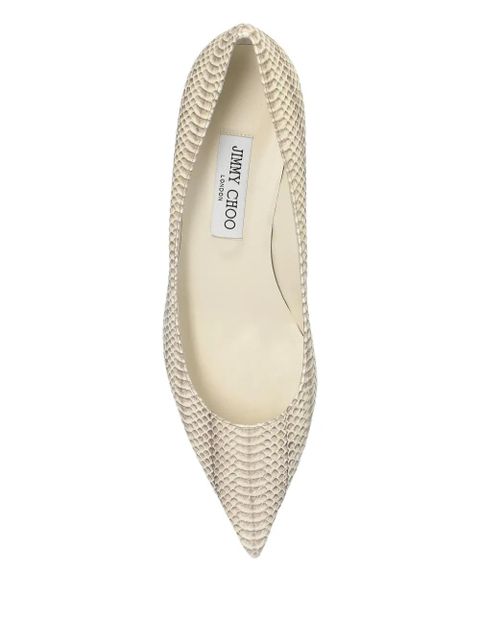 Jimmy Choo 40mm Amelia snakeskin pointed-toe pumps - Neutrals