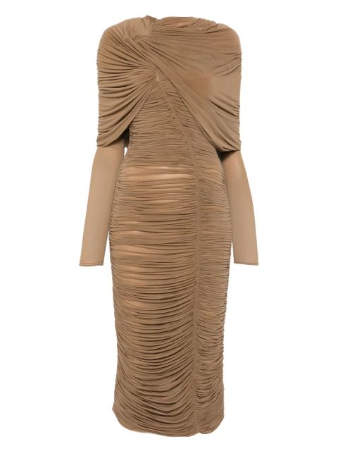 Magda Butrym draped midi dress - Brown - zdjęcie produktu nr 1