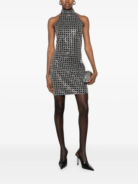 ROTATE BIRGER CHRISTENSEN halterneck metallic-embellished dress - Black - zdjęcie produktu nr 2