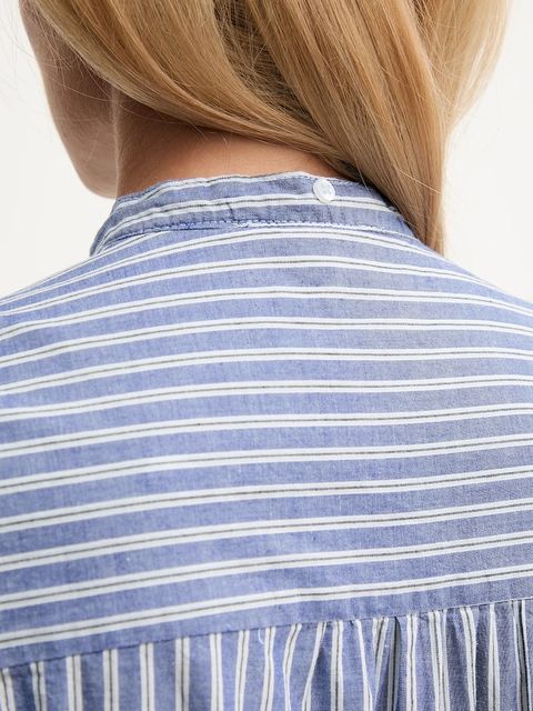 Pepe Jeans koszula bawełniana damska kolor niebieski regular ze stójką PL3051268