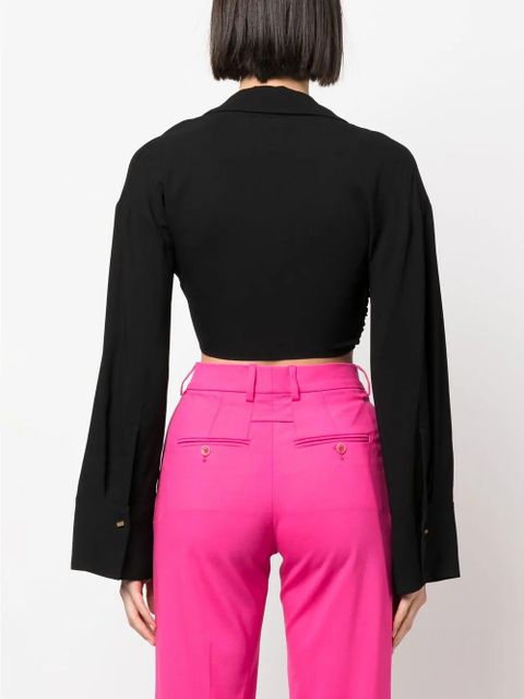 Blumarine twist-detail cropped top - Black