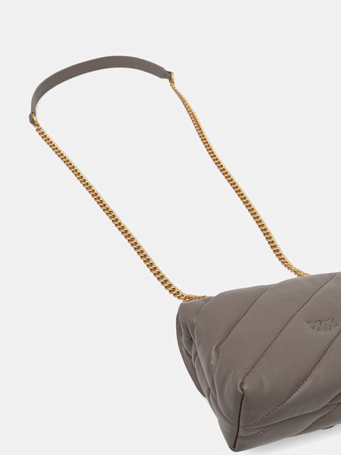 Pinko torebka skórzana kolor szary 100039 A0F2