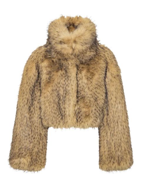 ROTATE BIRGER CHRISTENSEN high-neck cropped jacket - Neutrals - zdjęcie produktu nr 1