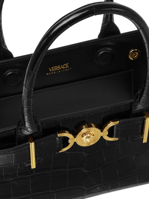 Versace small Medusa '95 croc-effect tote bag - Black