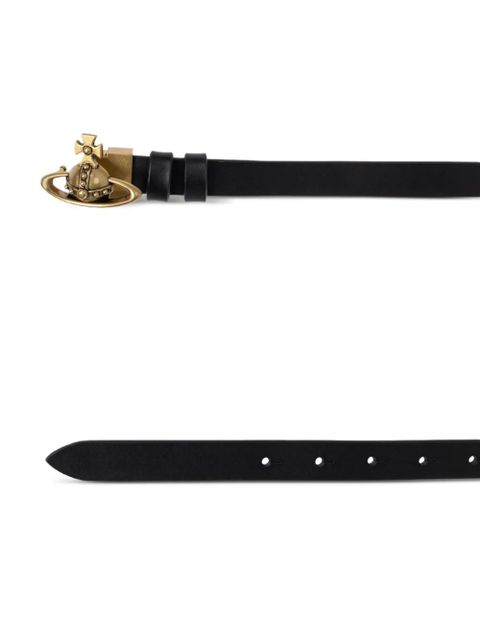 Vivienne Westwood orb buckle leather belt - Black