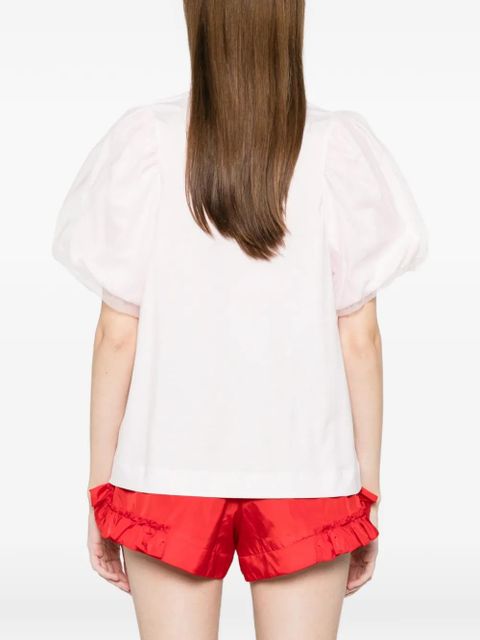 Simone Rocha puff-sleeve flower T-shirt - Pink
