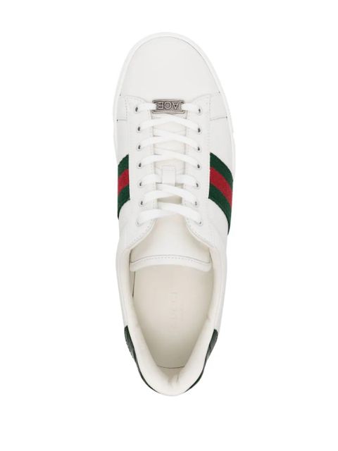 Gucci Ace Web-stripe leather sneakers - White