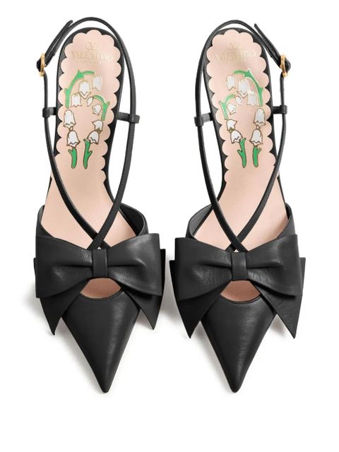Valentino Garavani 85mm Bowow slingback pumps - Black