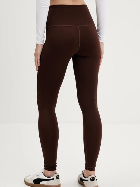 Tommy Jeans legginsy damskie kolor brązowy gładkie DW0DW21830 - zdjęcie produktu nr 2