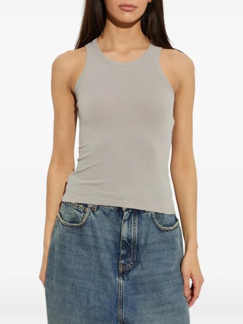 Balenciaga logo-embroidered ribbed-knit tank top - Grey