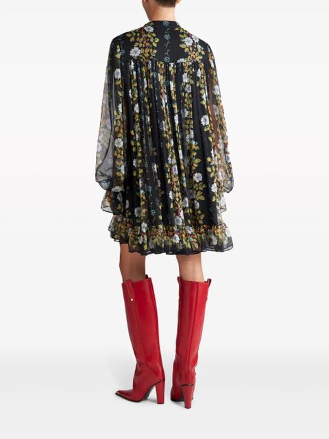 ETRO floral-print silk dress - Black