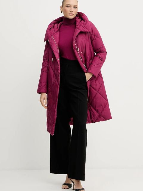 Silvian Heach kamizelka WARMI damski kolor różowy lekki z golfem GPA25037LU