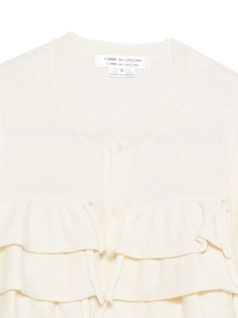 Comme Des Garçons tiered-ruffle cardigan - White