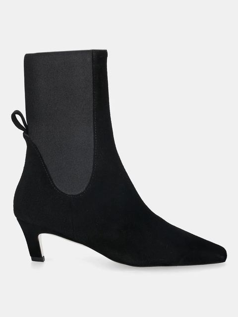 Answear.LAB botki zamszowe kolor czarny na szpilce