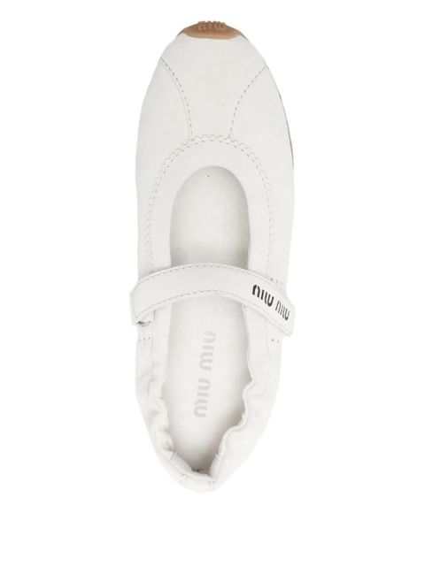 Miu Miu nappa leather ballet flats - White