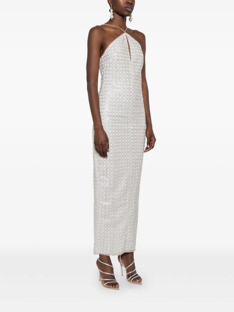 ROTATE BIRGER CHRISTENSEN beaded maxi dress - Neutrals
