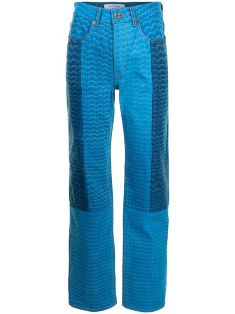 Marine Serre Moonfish Skin panelled jeans - Blue - zdjęcie produktu nr 1
