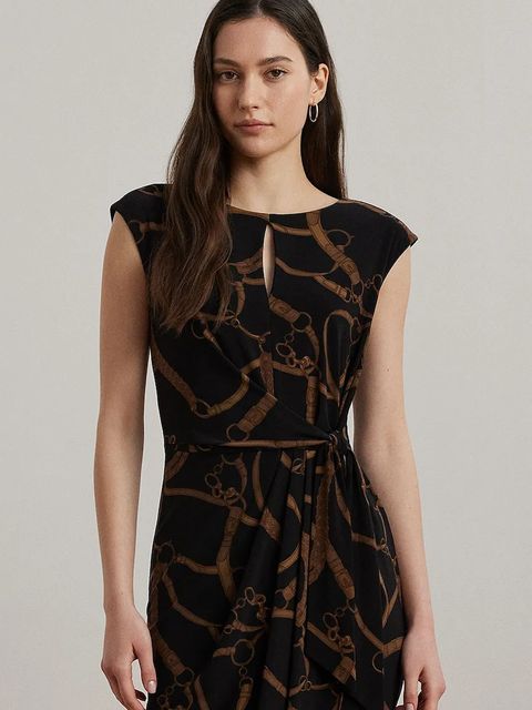 Lauren Ralph Lauren sukienka kolor czarny midi dopasowana 200973612