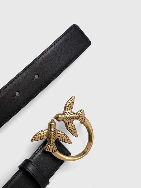 Pinko pasek skórzany kolor czarny 100125.A0F1 - zdjęcie produktu nr 2