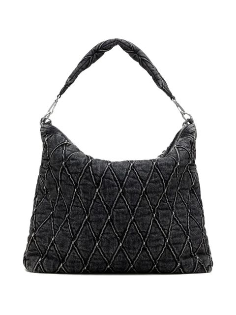 Diesel Charm-D quilted chain-embellished shoulder bag - Black