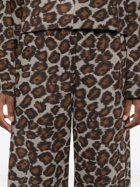 Nanushka animal-print elastic-waist straight trousers - Brown