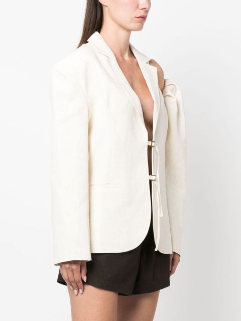 Jacquemus La veste Galliga asymmetric blazer - Neutrals