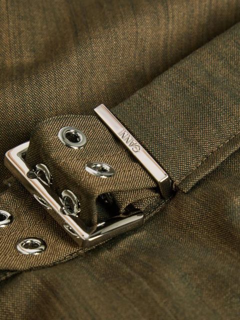 GANNI belted asymmetric skirt - Green - zdjęcie produktu nr 2