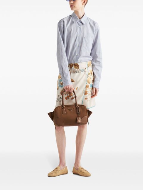 Prada floral-print silk skirt - Neutrals