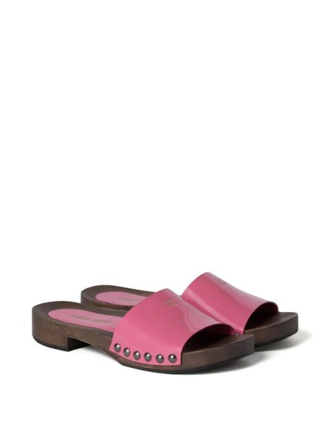 Miu Miu logo-print slides - Pink