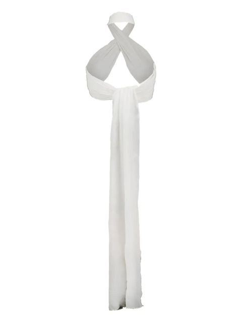 AMI Paris silk wrap top - Neutrals