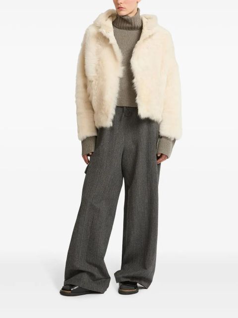 Yves Salomon shearling jacket - White