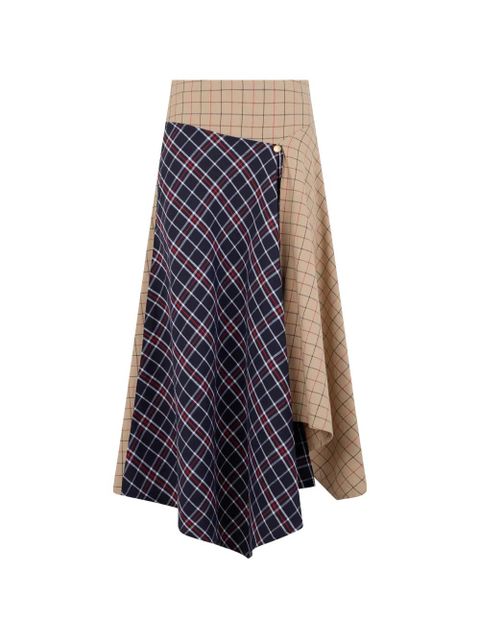Barbour check-pattern asymmetric skirt - Blue - zdjęcie produktu nr 2