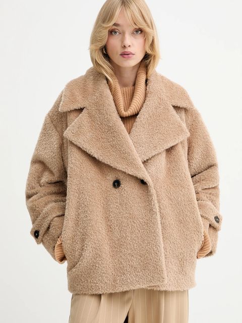 Marella płaszcz wełniany kolor beżowy 2523086091200 - zdjęcie produktu nr 1