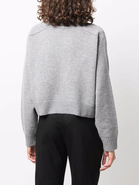 LouLou de Saison ribbed-trim cropped jumper - Grey