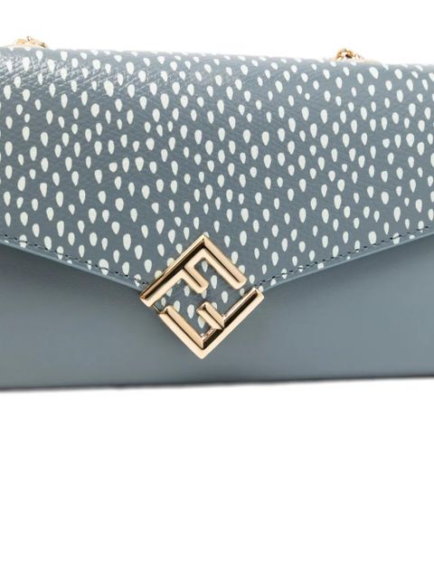 FENDI FF Diamonds mottled logo mini bag - Blue
