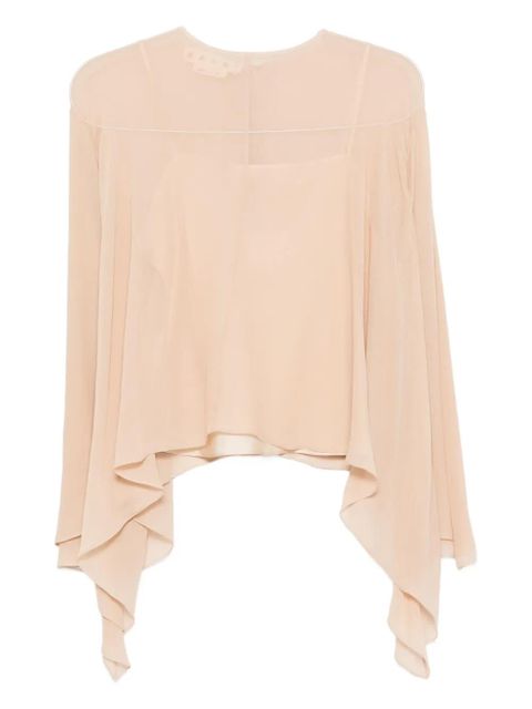 Marni asymmetric-draped blouse - Neutrals